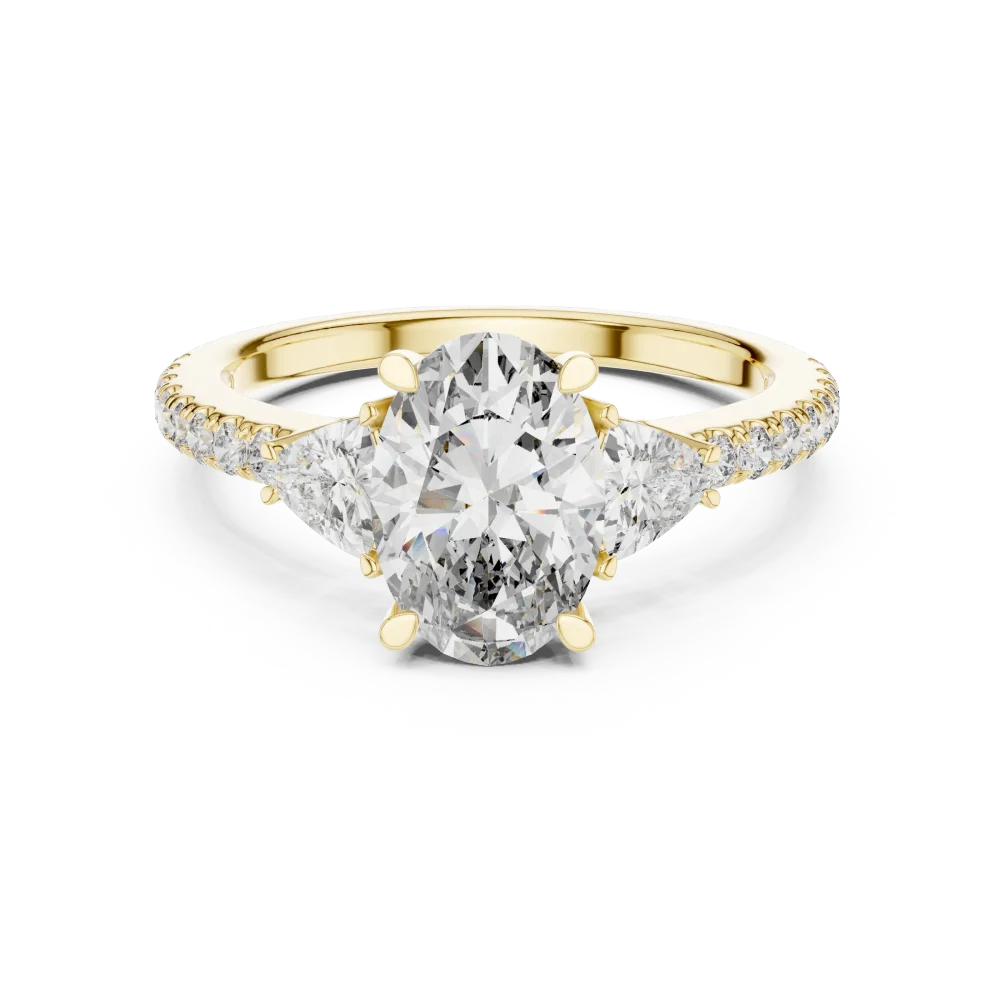 Infinite Radiance Oval and Trillion Three-Stone Solitaire Ring - Image 2
