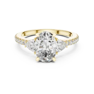 Infinite Radiance Oval and Trillion Three-Stone Solitaire Ring - Image 2