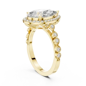 Ethereal Pear Cut Halo Solitaire Ring - Image 3