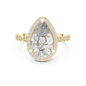 Ethereal Pear Cut Halo Solitaire Ring - Image 2