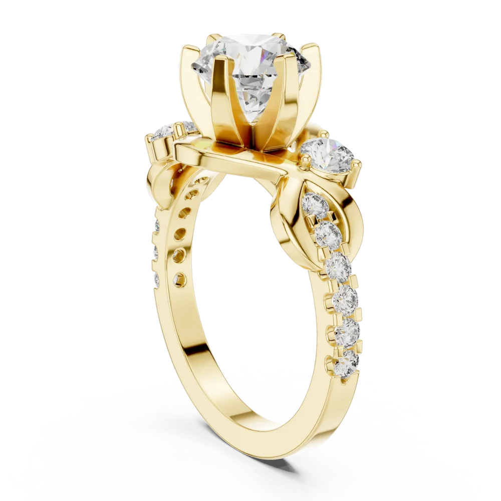 Ethereal Round Brilliant Infinite Twist Solitaire Ring - Image 3