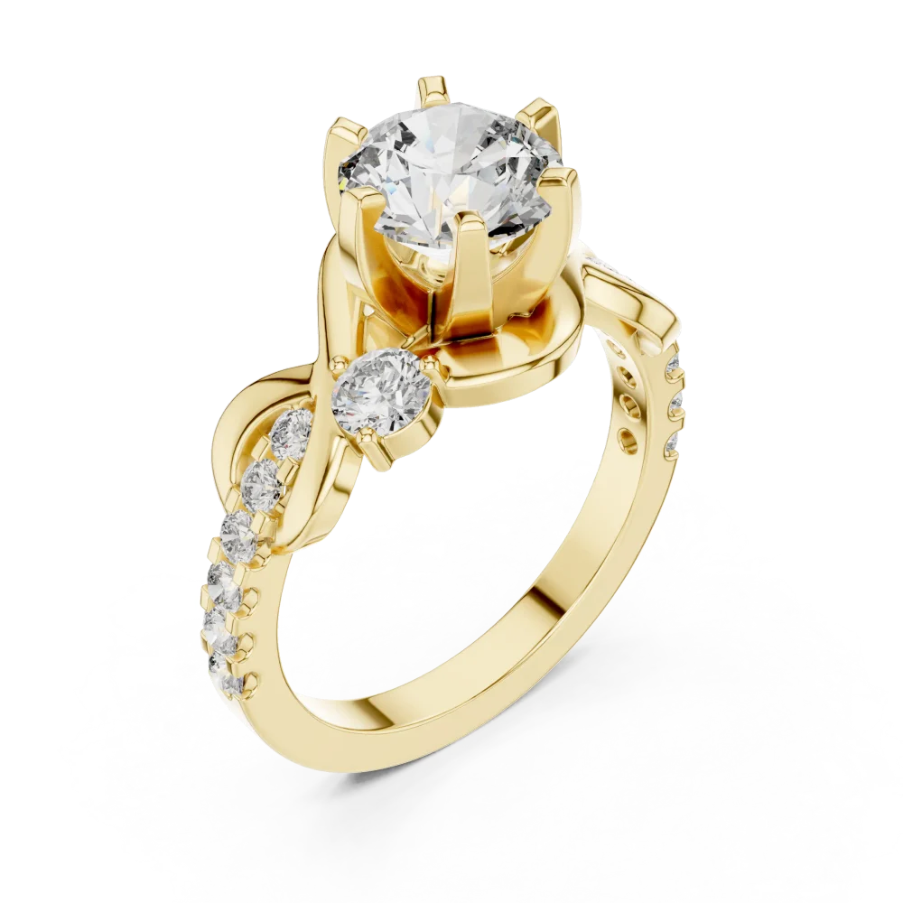 Discover the Ethereal Round Brilliant Solitaire Ring, a fluid masterpiece of DIAMEUR diamonds. Elevate your collection with this modern classic today.