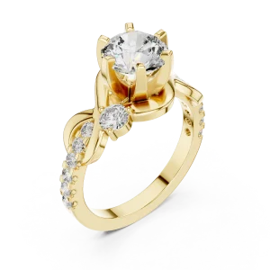 Ethereal Round Brilliant Infinite Twist Solitaire Ring