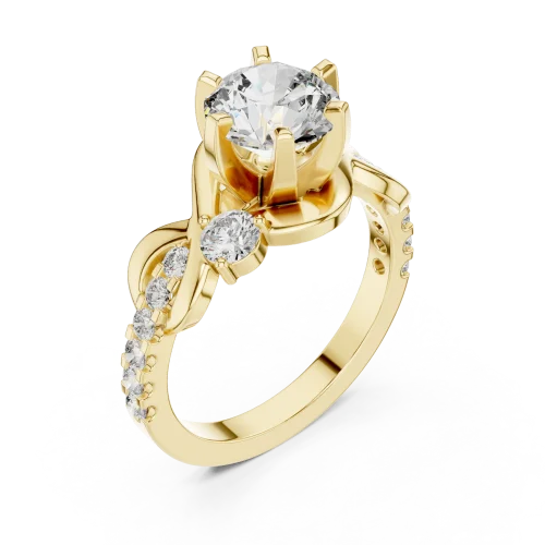 Ethereal Round Brilliant Infinite Twist Solitaire Ring