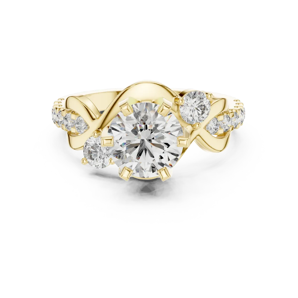 Ethereal Round Brilliant Infinite Twist Solitaire Ring - Image 2