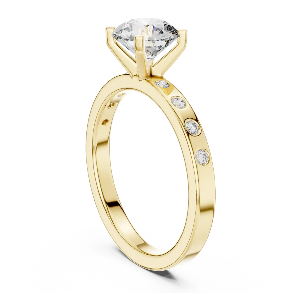 Luminary Round Brilliant Pavé-Set Modern Solitaire Ring - Image 3