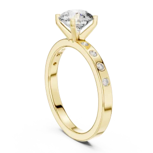 Luminary Round Brilliant Pavé-Set Modern Solitaire Ring - Image 3