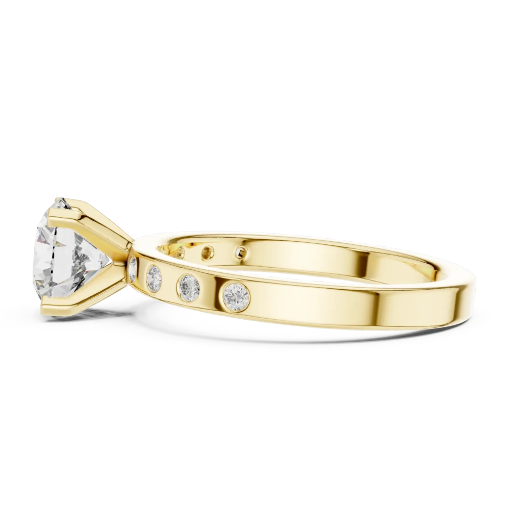 Luminary Round Brilliant Pavé-Set Modern Solitaire Ring - Image 4