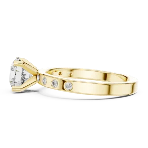 Luminary Round Brilliant Pavé-Set Modern Solitaire Ring - Image 4