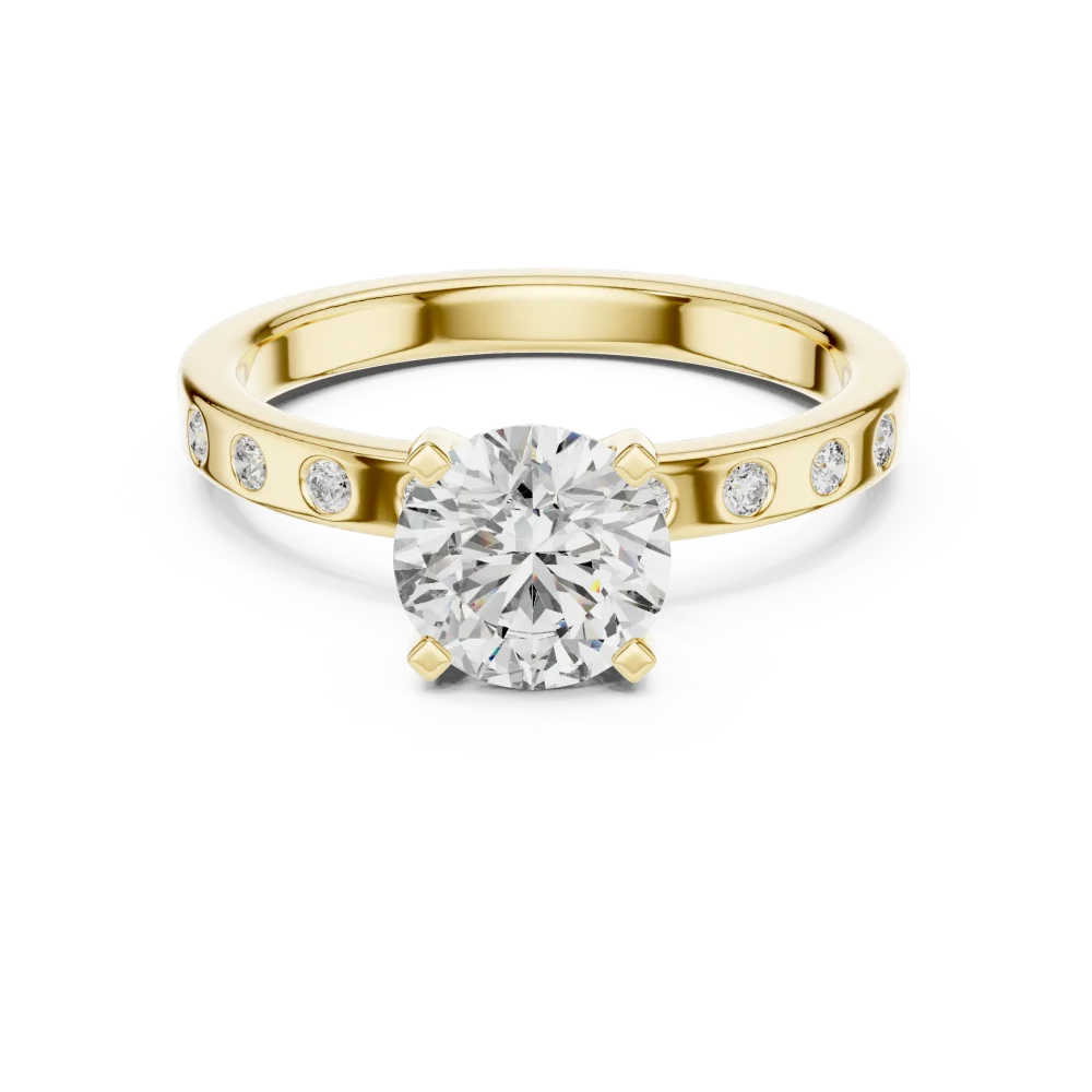 Luminary Round Brilliant Pavé-Set Modern Solitaire Ring - Image 2