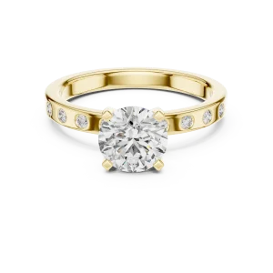 Luminary Round Brilliant Pavé-Set Modern Solitaire Ring - Image 2