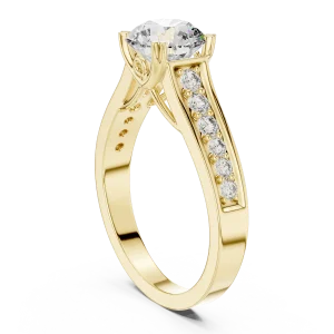 Luminary Round Brilliant Pavé-Set Solitaire Engagement Ring - Image 3