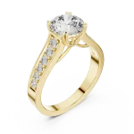 Luminary Round Brilliant Pavé-Set Solitaire Engagement Ring