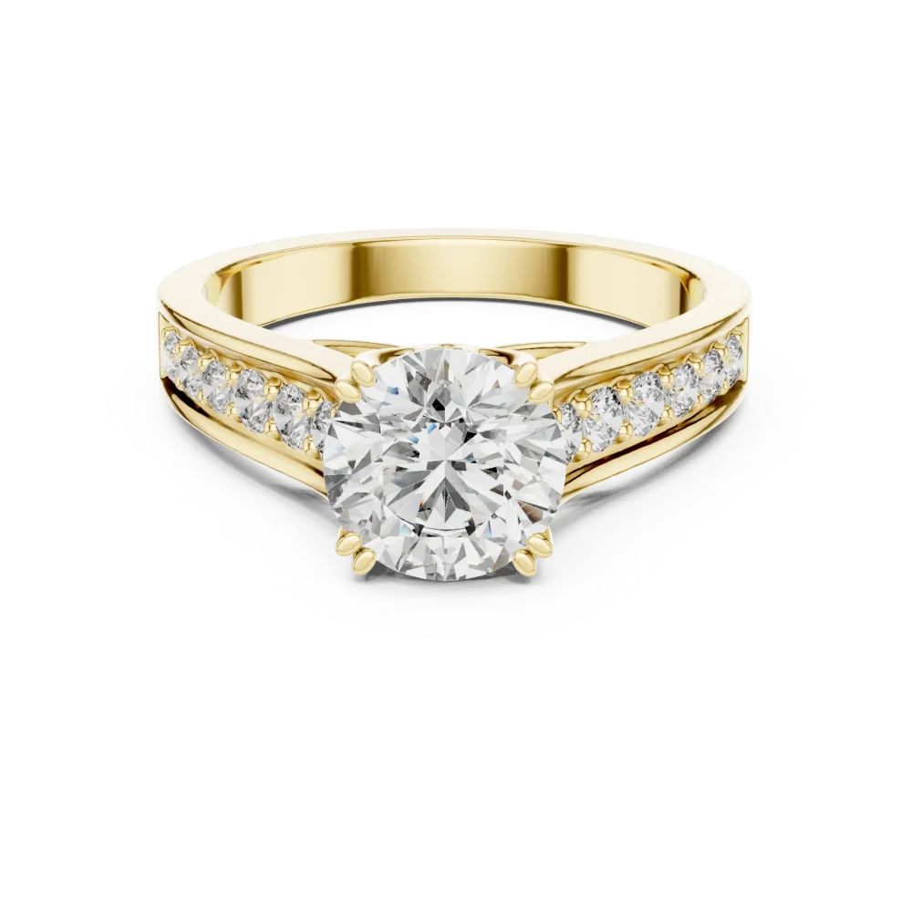 Luminary Round Brilliant Pavé-Set Solitaire Engagement Ring - Image 2