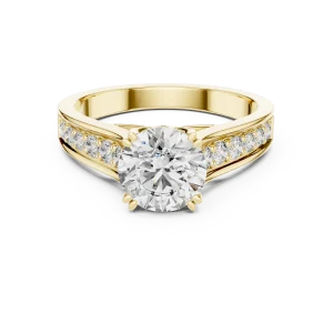 Luminary Round Brilliant Pavé-Set Solitaire Engagement Ring - Image 2