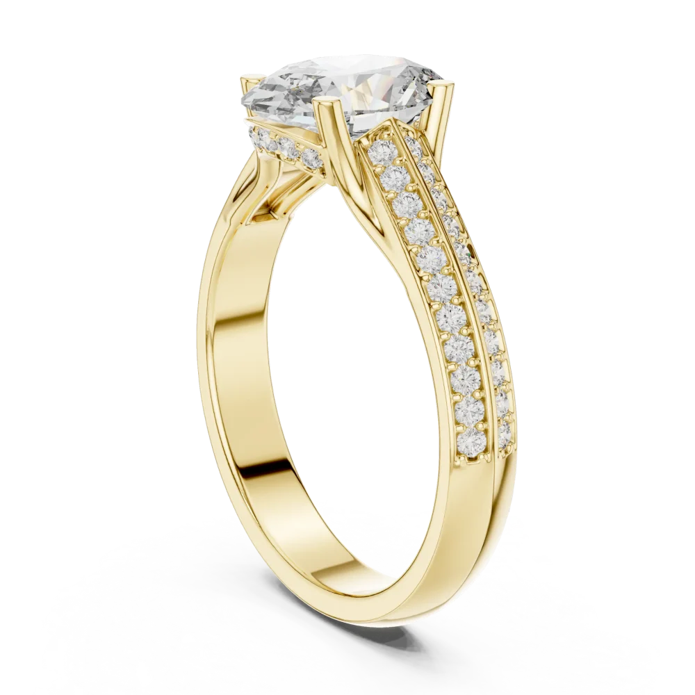 Ethereal Oval Luminary Pavé-Set Solitaire Ring - Image 3