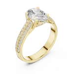 Ethereal Oval Luminary Pavé-Set Solitaire Ring