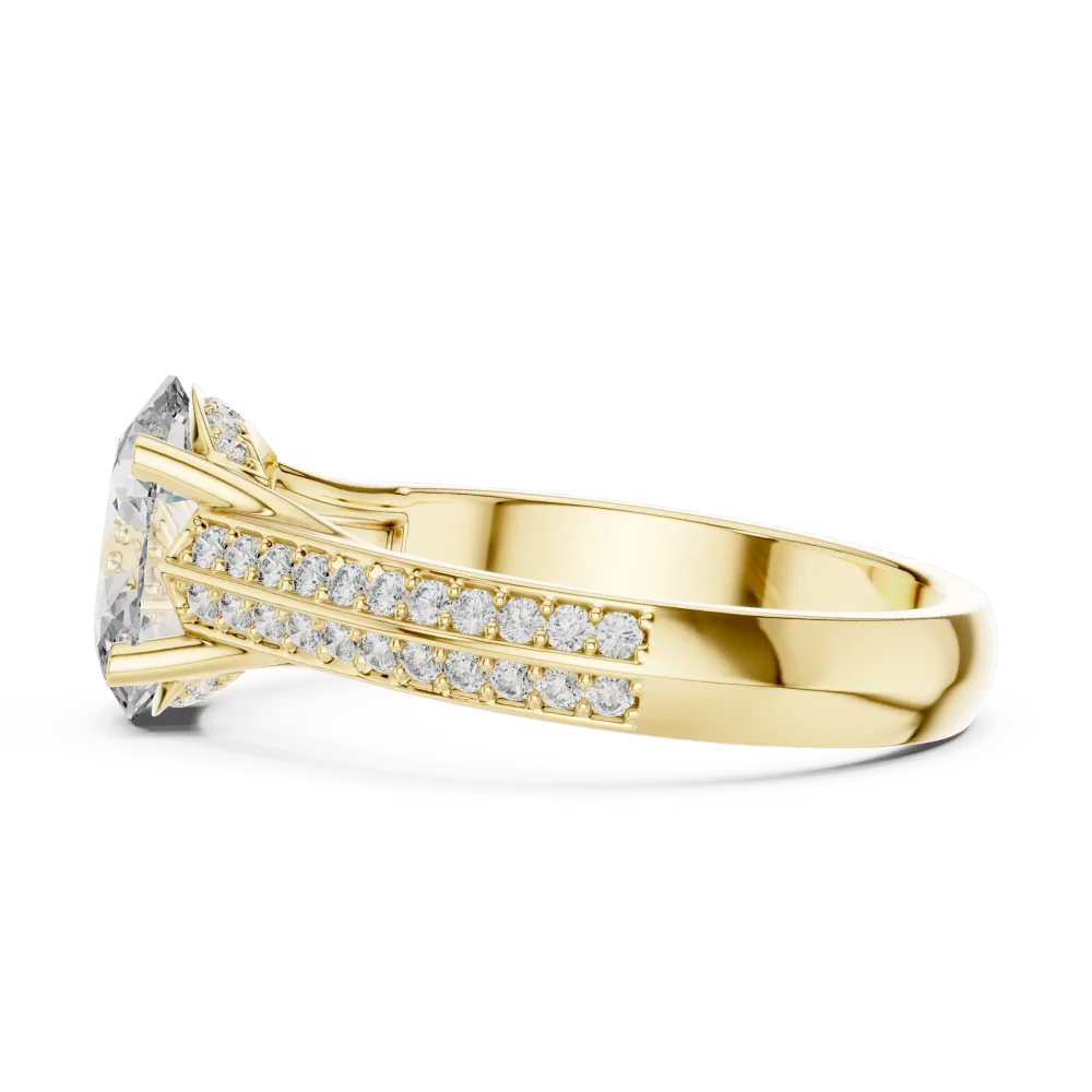 Ethereal Oval Luminary Pavé-Set Solitaire Ring - Image 4