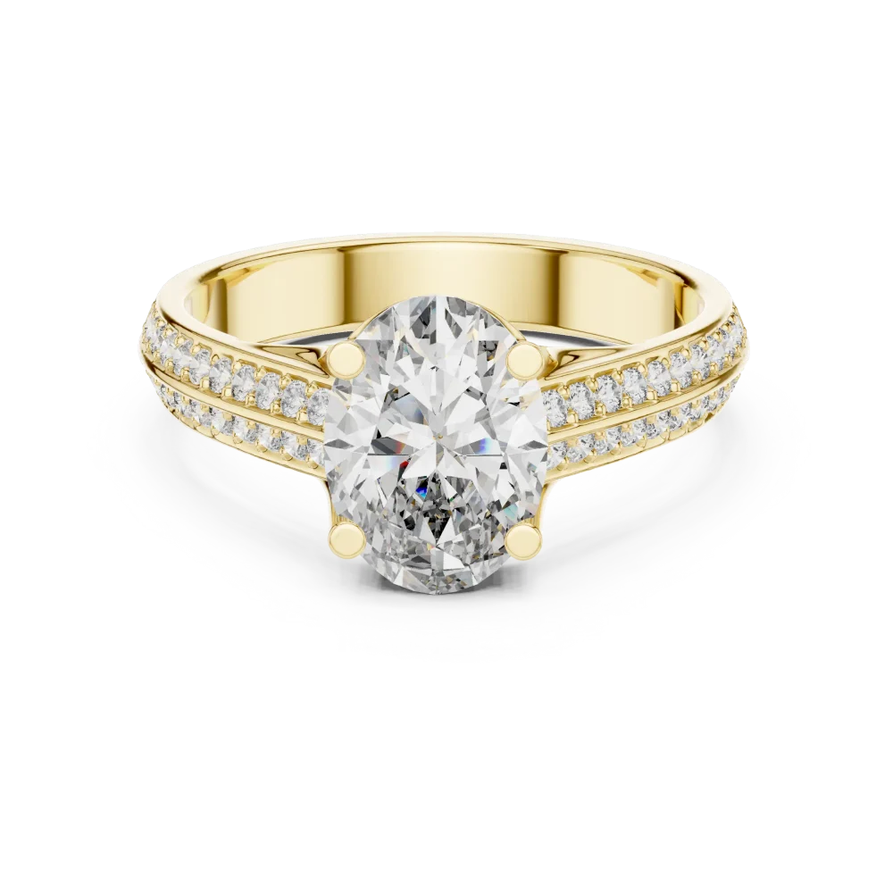Ethereal Oval Luminary Pavé-Set Solitaire Ring - Image 2
