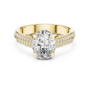 Ethereal Oval Luminary Pavé-Set Solitaire Ring - Image 2