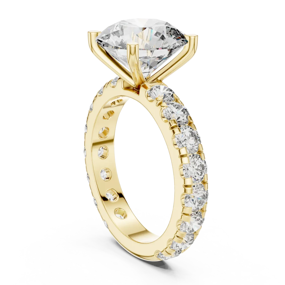 Luminary Round Brilliant Pavé-Set Solitaire Ring - Image 3