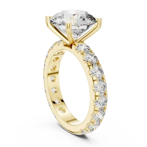 Luminary Round Brilliant Pavé-Set Solitaire Ring - Image 3