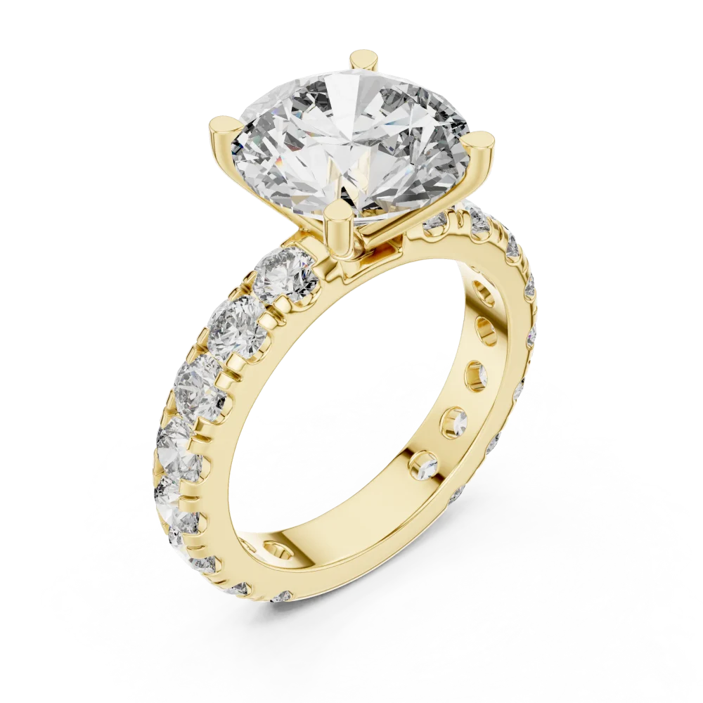 Discover the radiant elegance of this round solitaire ring, featuring brilliant DIAMEUR diamonds. A timeless, sustainable choice for your collection.