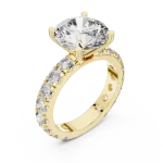 Luminary Round Brilliant Pavé-Set Solitaire Ring