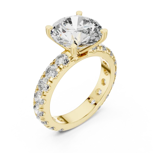 Luminary Round Brilliant Pavé-Set Solitaire Ring