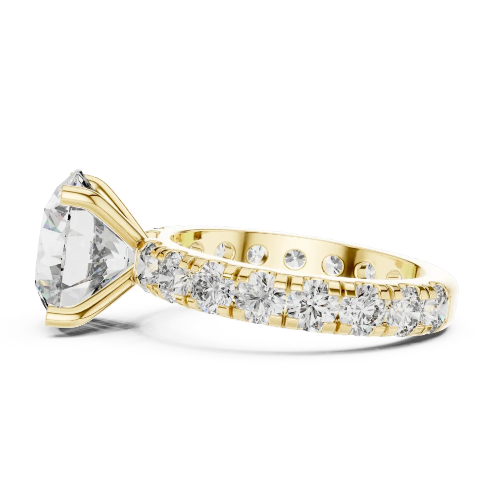 Luminary Round Brilliant Pavé-Set Solitaire Ring - Image 4