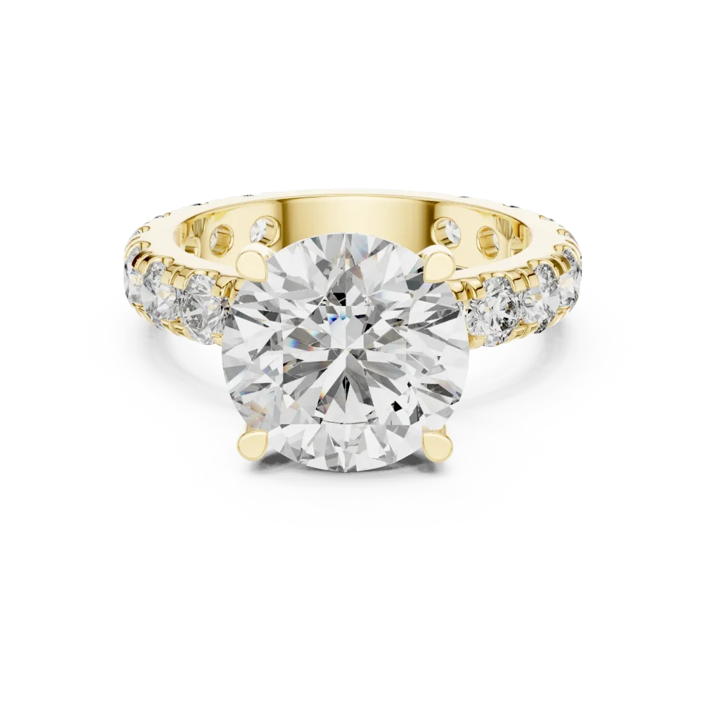 Luminary Round Brilliant Pavé-Set Solitaire Ring - Image 2