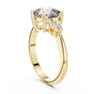 Ethereal Cushion and Pear Three Stone Engagement Ring - Image 3