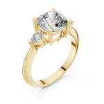 Ethereal Cushion and Pear Three Stone Engagement Ring