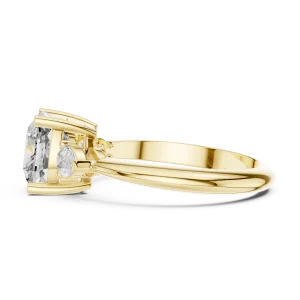Ethereal Cushion and Pear Three Stone Engagement Ring - Image 4