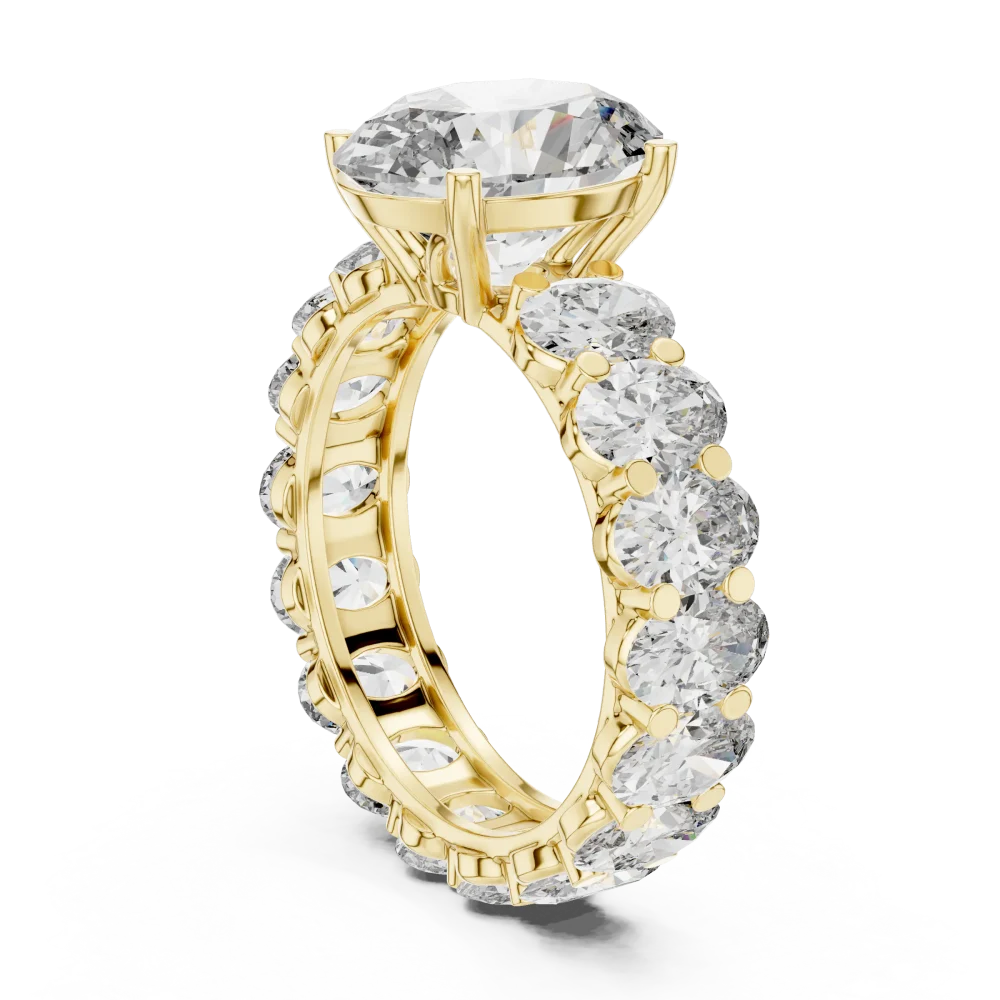 Ethereal Luminary Oval Cut Pavé-Set Solitaire Ring - Image 3