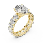 Ethereal Luminary Oval Cut Pavé-Set Solitaire Ring