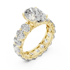 Ethereal Luminary Oval Cut Pavé-Set Solitaire Ring