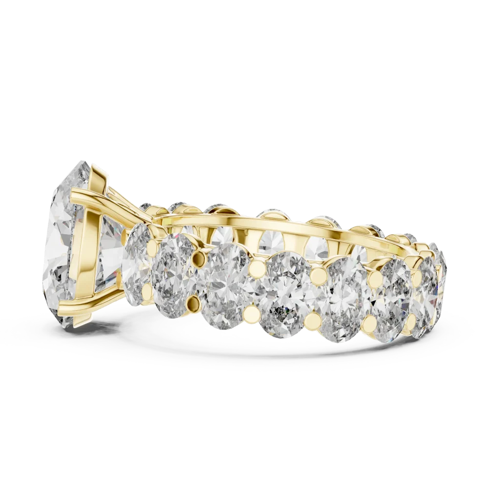 Ethereal Luminary Oval Cut Pavé-Set Solitaire Ring - Image 4