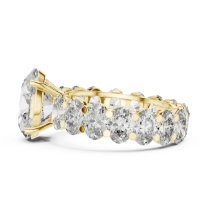 Ethereal Luminary Oval Cut Pavé-Set Solitaire Ring - Image 4