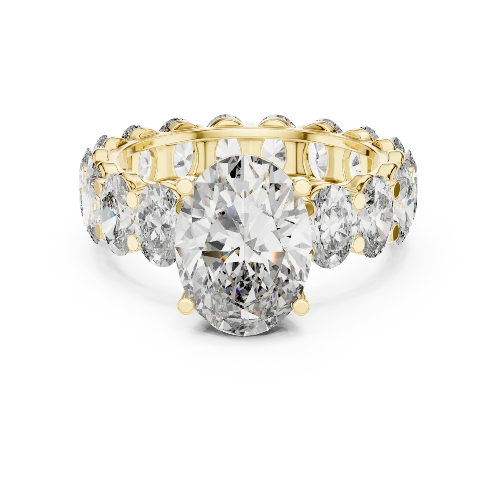 Ethereal Luminary Oval Cut Pavé-Set Solitaire Ring - Image 2
