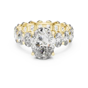 Ethereal Luminary Oval Cut Pavé-Set Solitaire Ring - Image 2