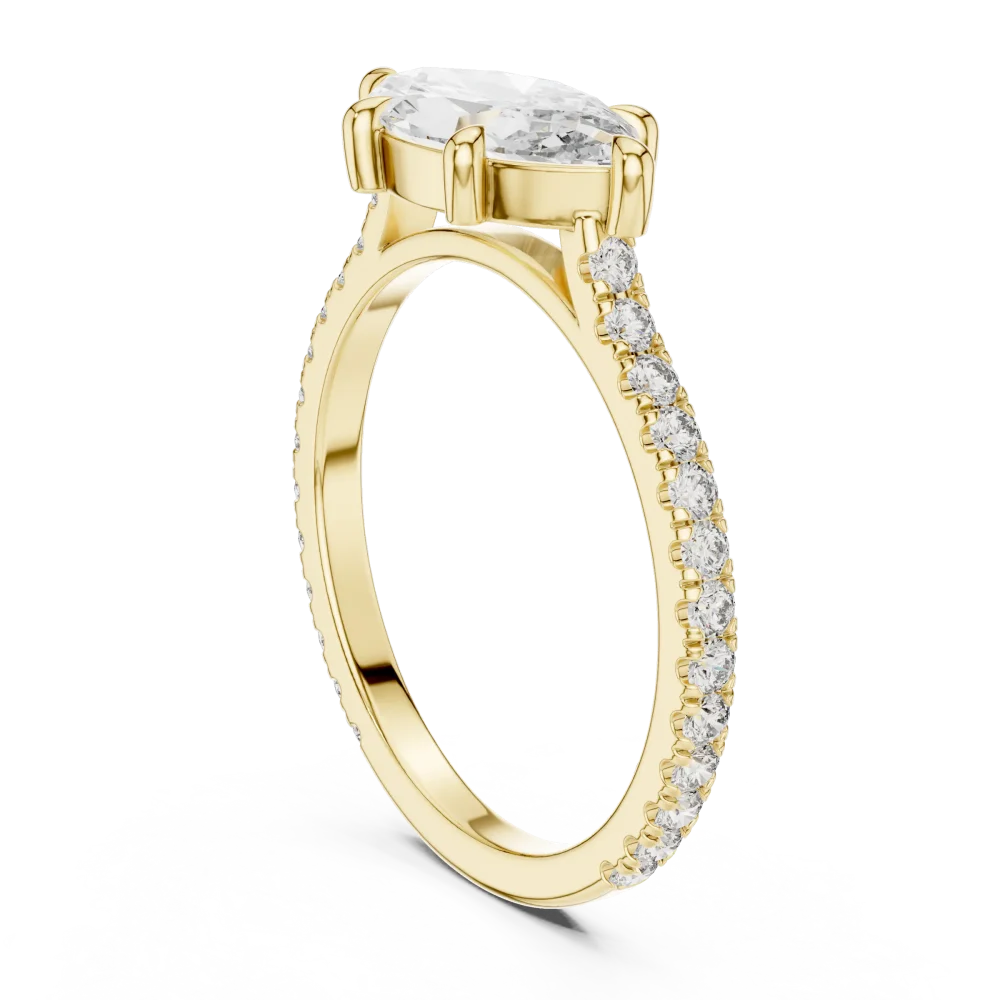 Ethereal Marquise Pavé-Set Solitaire Engagement Ring - Image 3
