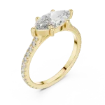 Ethereal Marquise Pavé-Set Solitaire Engagement Ring