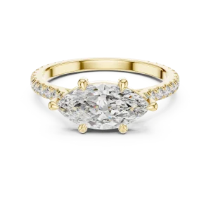 Ethereal Marquise Pavé-Set Solitaire Engagement Ring - Image 2