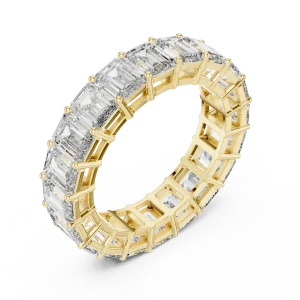 Symmetry Emerald Cut Architectural Eternity Band
