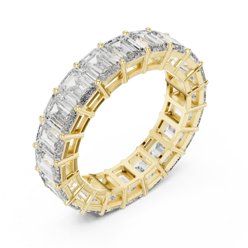 Symmetry Emerald Cut Architectural Eternity Band