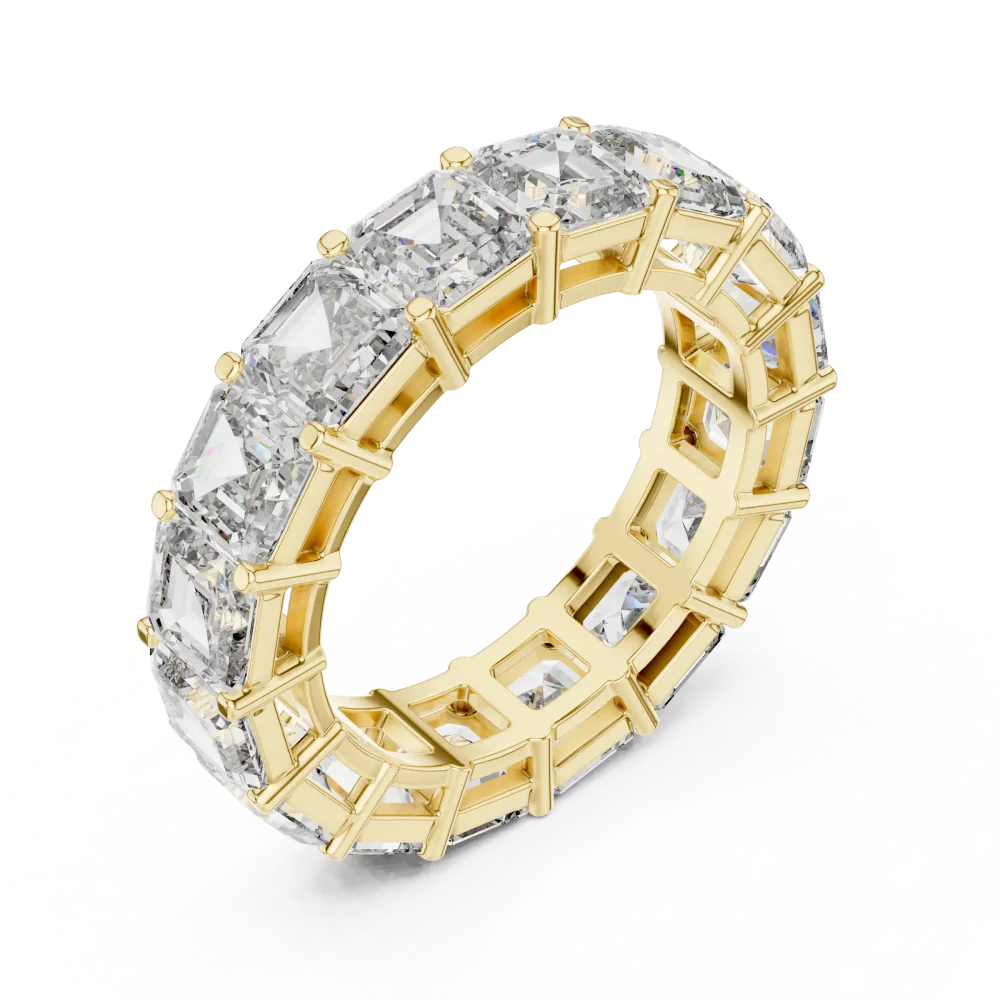 Discover the bold elegance of our emerald-cut DIAMEUR diamond eternity band. A modern classic designed to radiate exceptional fire. Shop luxury today.