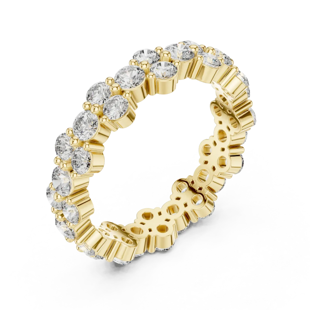 Discover the radiant glow of this pavé-set DIAMEUR lab-grown diamond band. A modern classic crafted for elegance. Shop this luxury piece today.