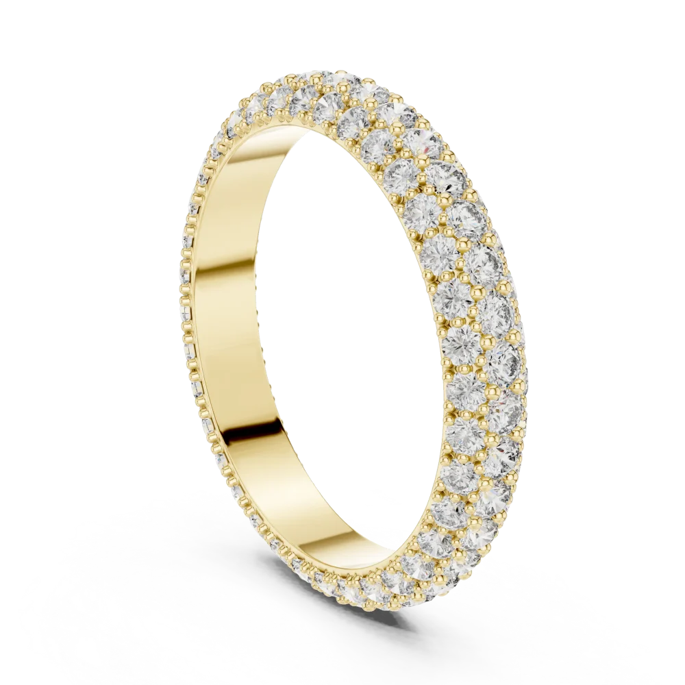 Luminary Pavé-Set Round Brilliant Triple Row Eternity Band - Image 3