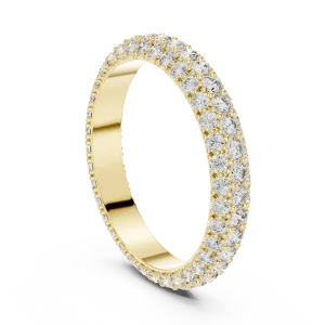 Luminary Pavé-Set Round Brilliant Triple Row Eternity Band - Image 3